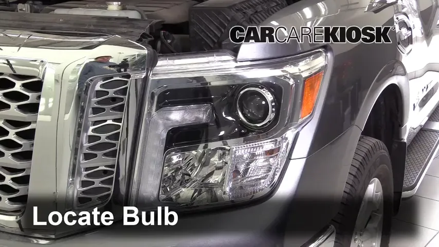 2017 Nissan Titan XD SL 5.6L V8 Lights Headlight (replace bulb)